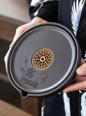 远舍电木小壶承紫砂茶壶托养壶垫复古日式储水茶盘功夫茶具零配件