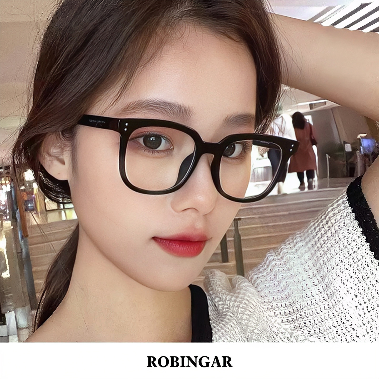 可配近视眼镜女款防蓝光防辐射平光黑框素颜神器变色眼睛框架男潮