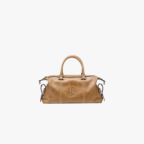 PECO小丑机车包秋冬新款波士顿植鞣油蜡手提单肩休闲百搭斜挎包女