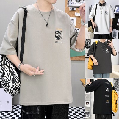 2026夏季街头潮流韩版大码短袖t恤男时尚小熊加肥加大上衣宽松型