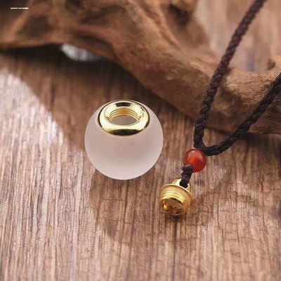 磨砂空心瓶吊坠可打开装朱砂的小玻璃空瓶可装东西装胎毛胎发项链