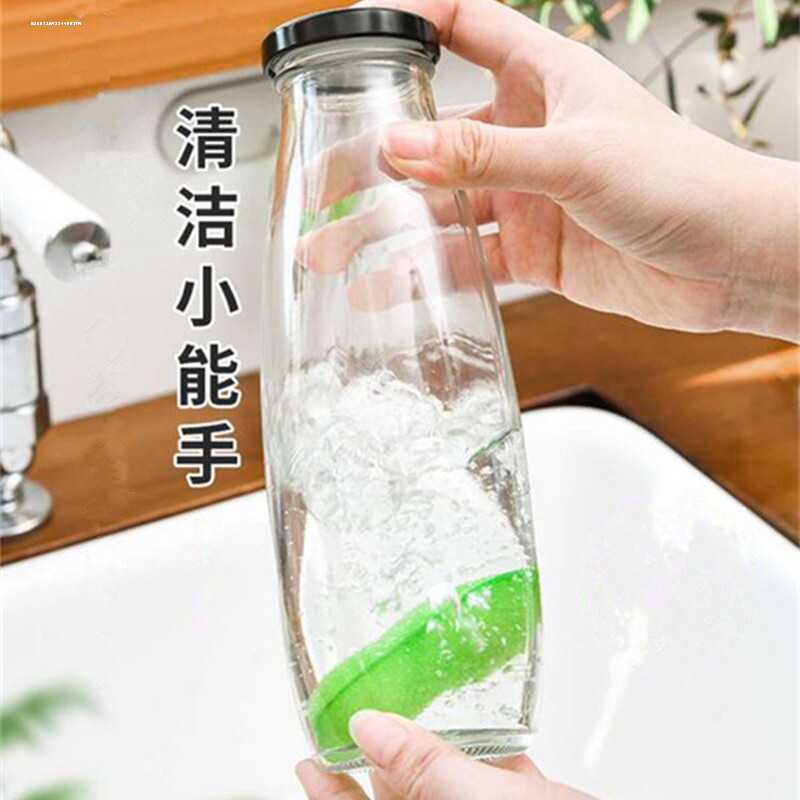 毛豆刷清洁擦玻璃瓶奶瓶魔力海绵擦豌豆杯刷小口径洗杯子神器图片