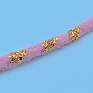 时尚金属树叶套发环DIY假发脏辫饰品配件铁环镂空接发环发扣