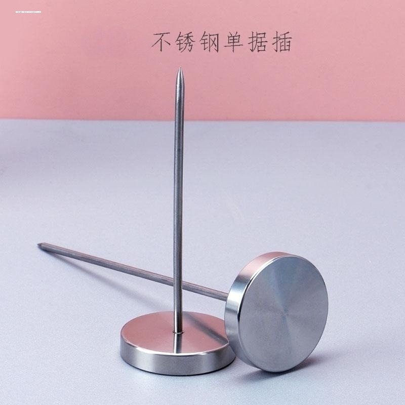 可折叠防滑票据插针?加厚不锈钢传票叉 财务办公桌面收纳盒装