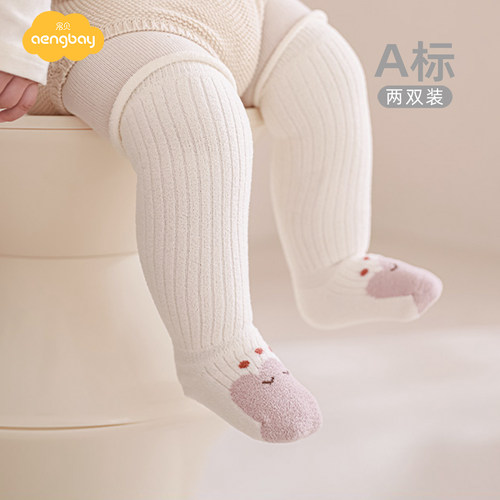 Aengbay婴儿袜子护膝长筒袜无骨