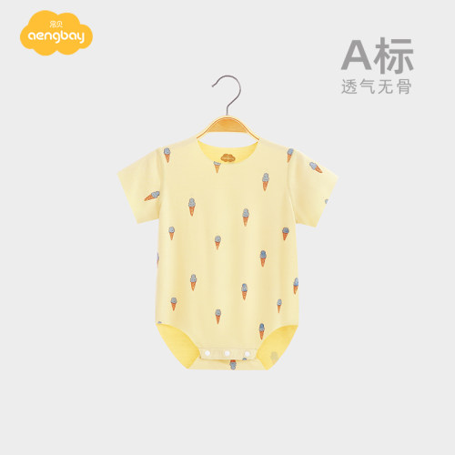 Aengbay婴儿包屁衣短袖连体衣夏