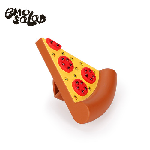 官方emo salad 3D打印表情包 亮钻披萨戒指 原创设计 Pizza ring