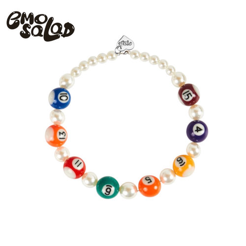 官方emo salad 24ss 台球珍珠项链 原创设计 Billiards necklace