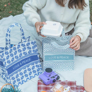 保温便当包手提便携式 新款 餐包大容量饭盒袋户外旅行野餐保温餐包