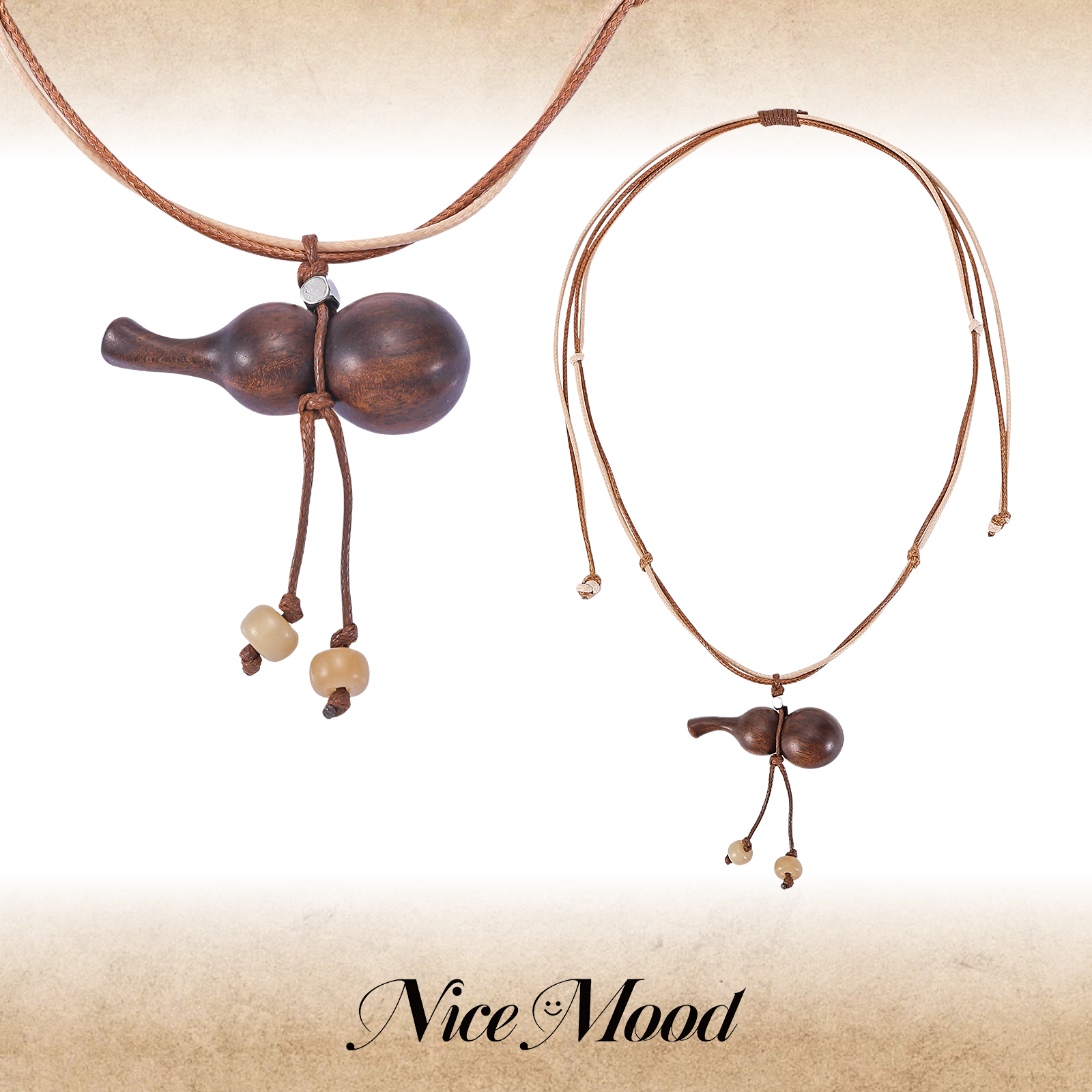 原木福禄葫芦项链毛衣链酷飒感