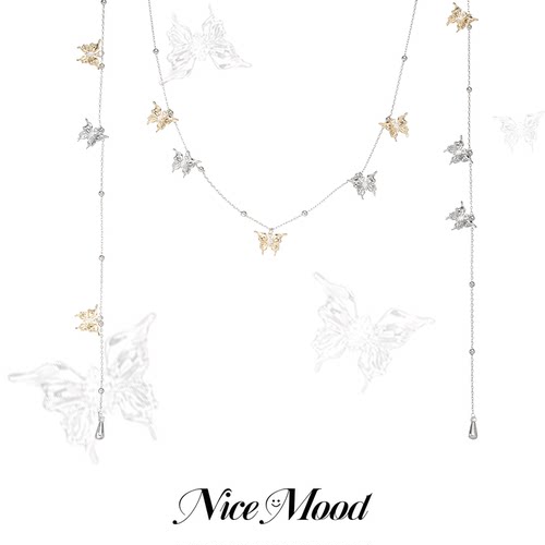 NiceMood蝴蝶项链女卫衣链冬款