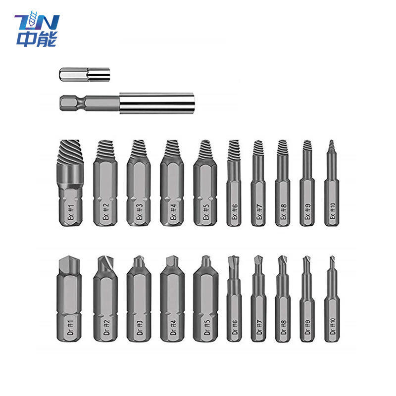 高速钢22件套断丝取出器断头螺钉取出器破损拧花螺丝拆除修复工具