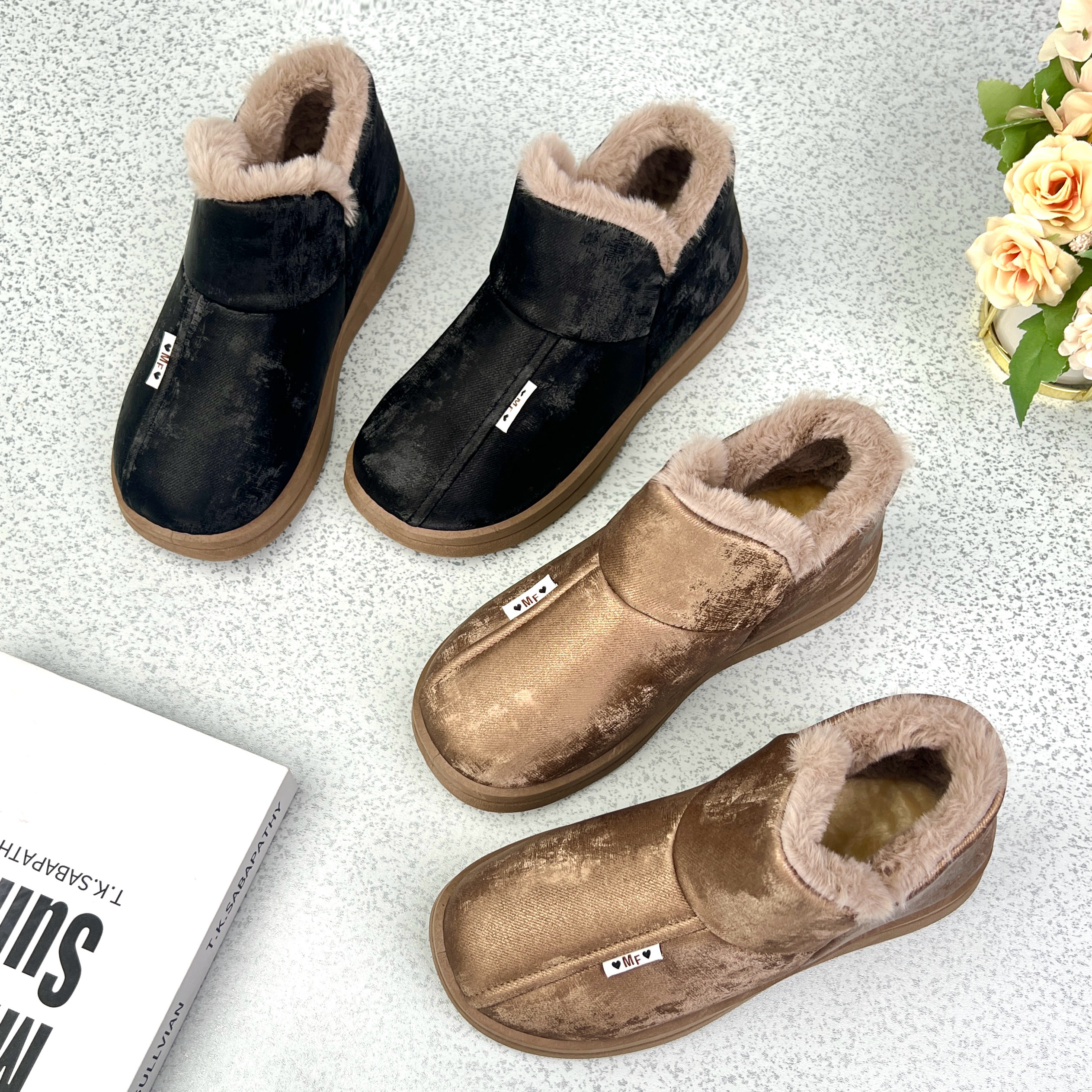 2025女冬季新款老北京布鞋时尚休闲女棉鞋加绒加厚保暖舒适懒人鞋,女鞋,棉鞋,淘宝优惠券,粉丝福利购,淘宝优惠卷