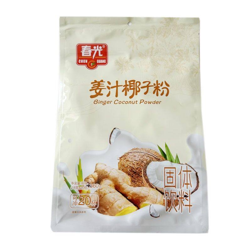 海南特产春光姜汁椰子粉360g装袋速溶姜茶椰汁姜汤代餐粉