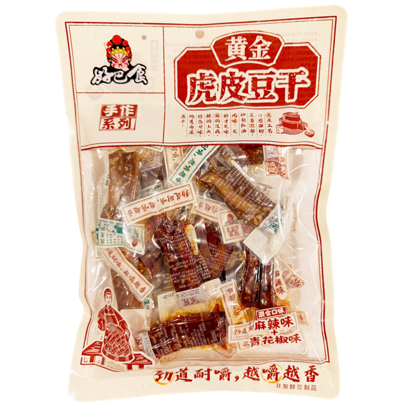好巴食豆干虎皮琥珀豆腐干麻辣青花椒味鲍菇香辣烧烤味南溪小吃