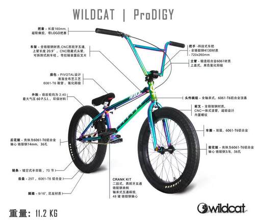 WILDCAT  BMX整车 2020款prodigy  高端整车 幻彩色