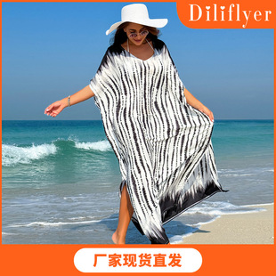 bikini防晒泳衣沙滩罩衫 clothing 人棉度假连衣裙比基尼Sunscreen