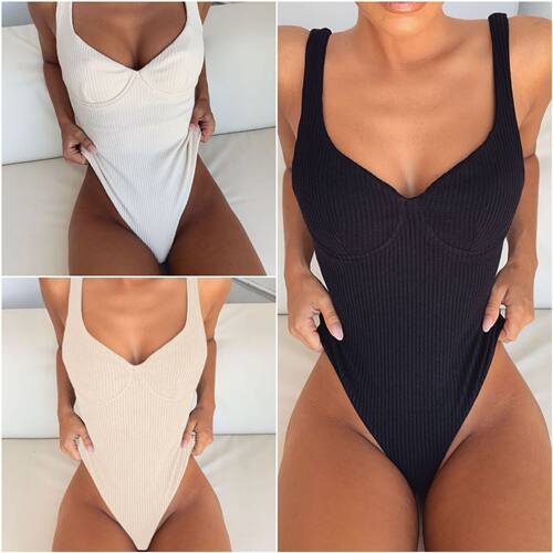 2025欧美女一体式泳衣 one-piece swimsuit Steel trapeze bikini