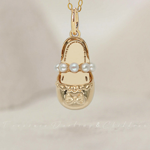 tdcjewelry玛丽鞋吊坠定制18K金