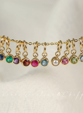 TDC18K金钻石项链12月月份生辰石系列一款可两戴吊坠配饰