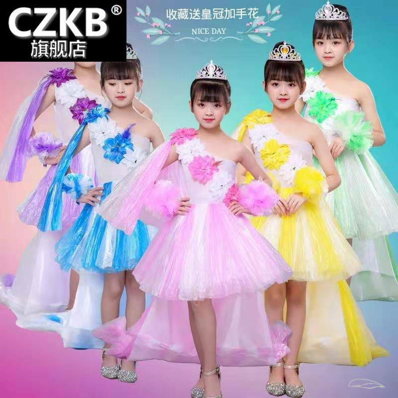 六一儿童环保服装幼儿园手工创意diy亲子演出女童时装走秀塑料袋