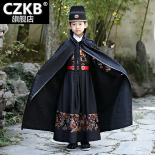 儿童飞鱼服明制汉服男童锦衣卫秋冬高档织锦四大名捕古装御前侍卫