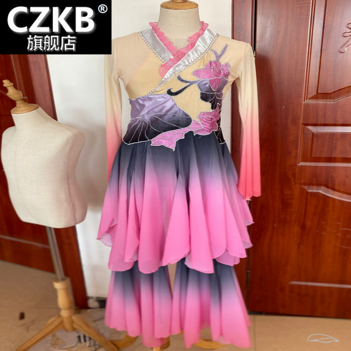 桃李杯古典舞爱莲说演出服 女飘逸中国风 独舞 艺考 民族舞蹈服装