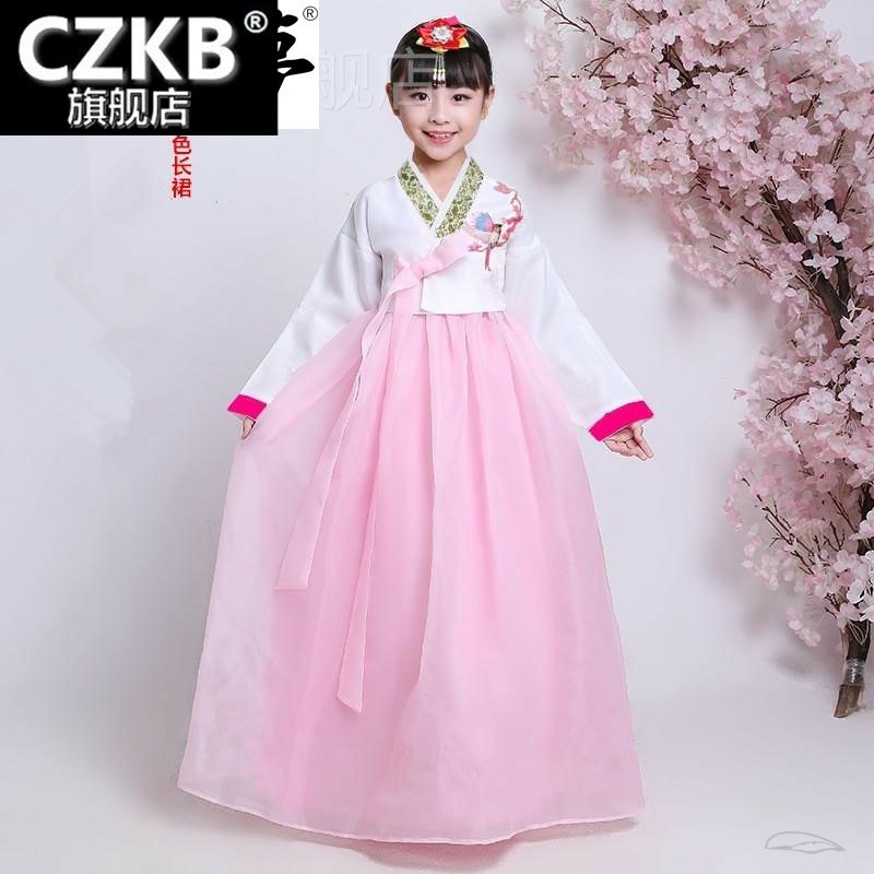 六一儿童演出服装韩版小孩传统古装女童改良韩服女宝宝朝鲜族童装