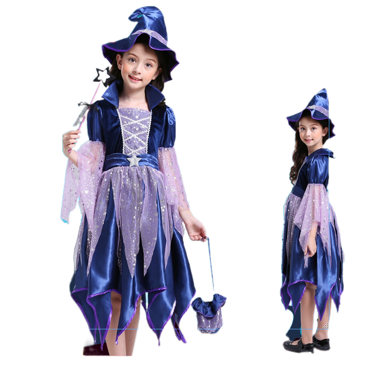 幼儿童万圣节服装女童巫婆衣服小女孩魔法女巫仙子舞蹈服表演出服