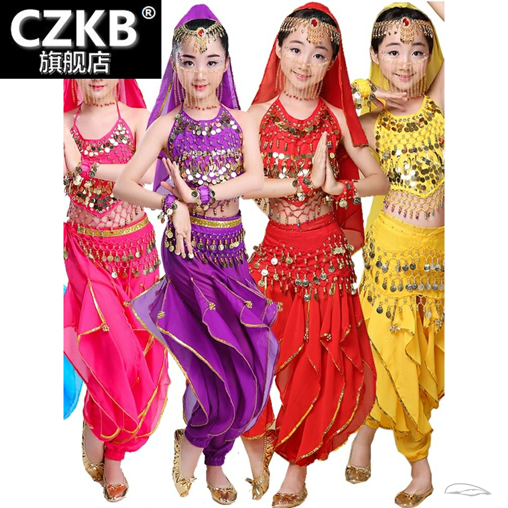 六一儿童印度舞演出服幼儿新疆表演服女童肚皮舞蹈服少儿民族服装