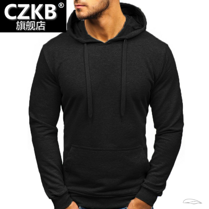 亚马逊套头长袖连帽卫衣休闲运动棒球衫大码外贸hoodie服装纯色