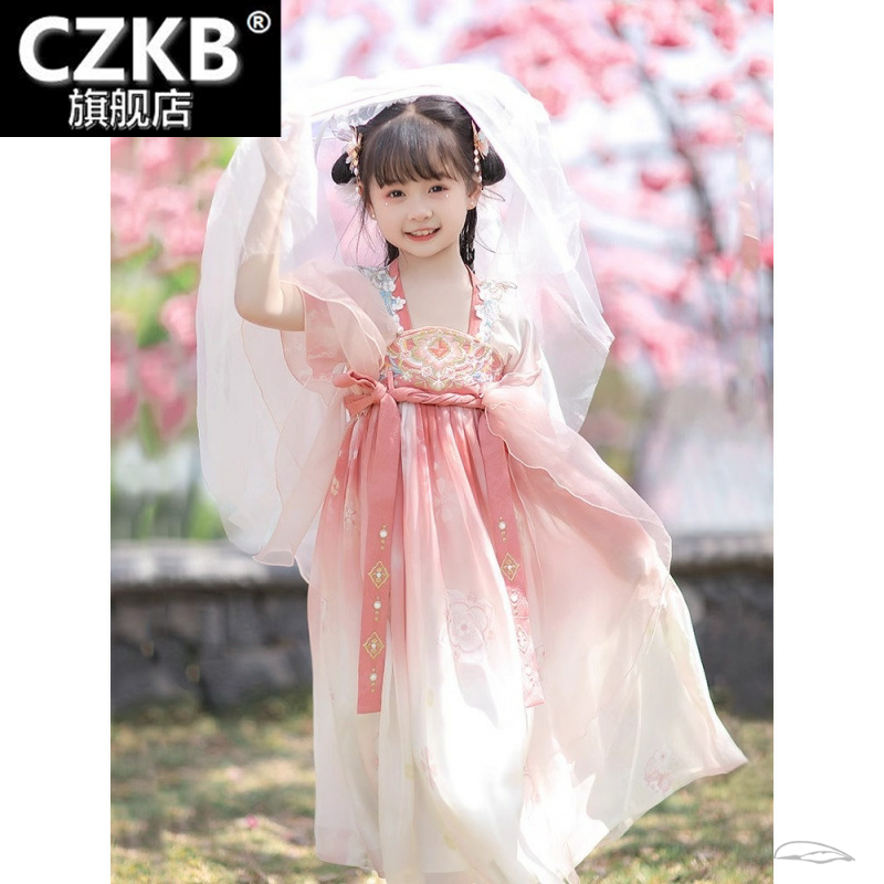 汉服女童夏装宝宝中国风粉色超仙