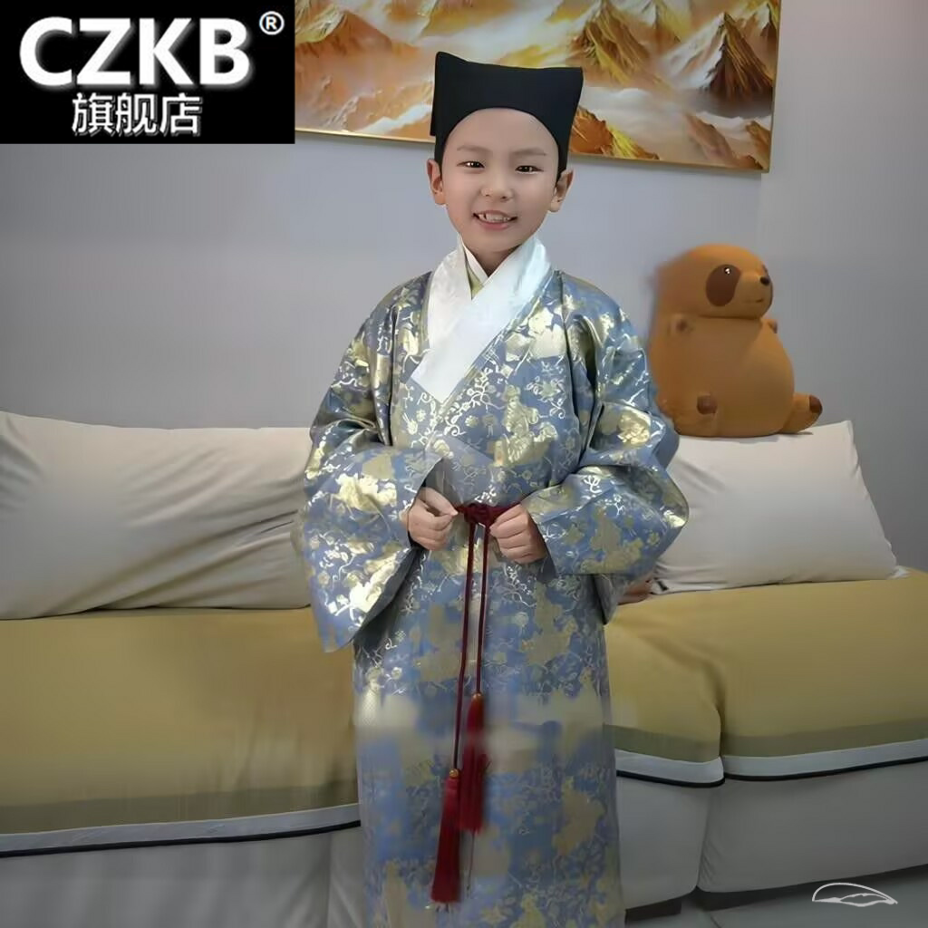 男童织金明制汉服书童古装演出服