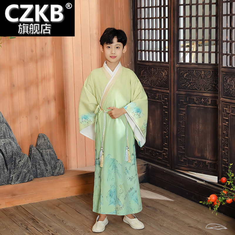 男童汉服国学服中国风古装书童演