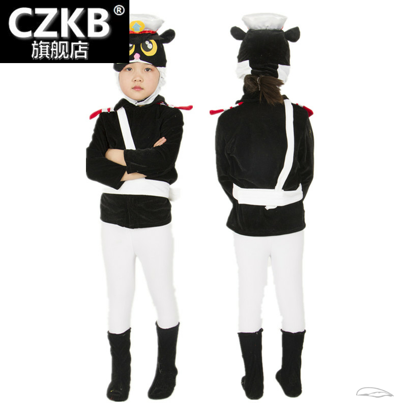 儿童动物黑猫警长童话舞台剧表演卡通白鸽侦探幼儿园毕业季演出服