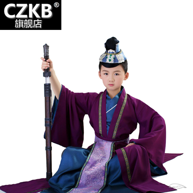 儿童古代毕业服装男孩古装服装影