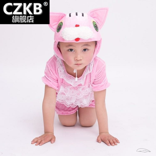 儿童动物小花猫表演服猫和老鼠舞台表演黄猫黑猫白猫小猫演出服装