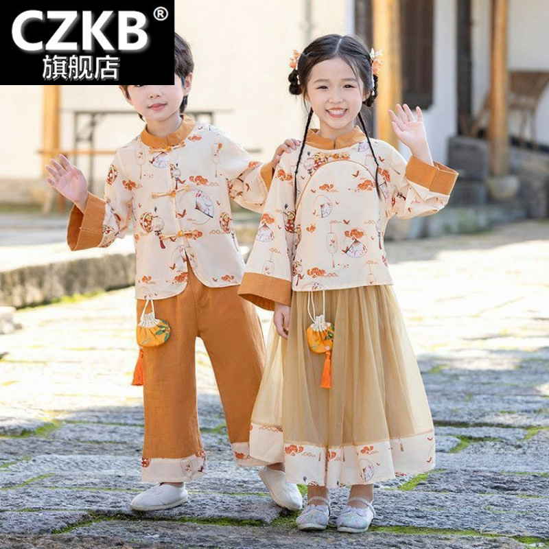 汉服秋季开学服饰男女童新中式班