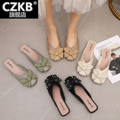 网红凉拖ins潮鞋 包头半拖鞋 懒人女鞋 子外穿时尚 女夏季 2023年新款