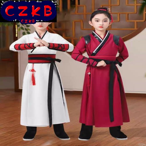 新款儿童汉服春秋男女童花木兰服装中国风女侠客飞鱼服古装演出服