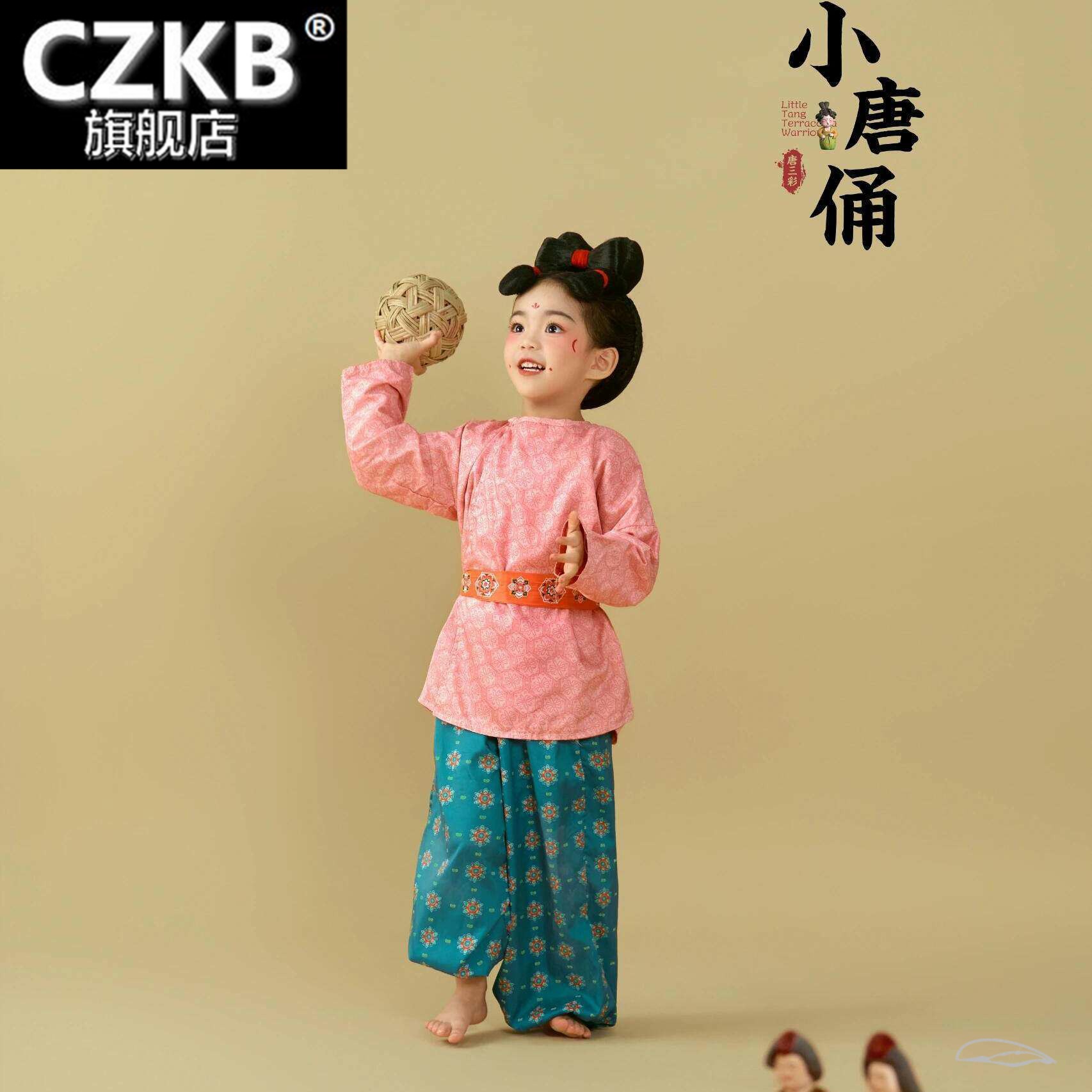 女童汉服新款复原风中长圆领袍带