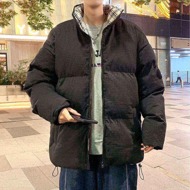 25美式棉服外套带帽棉衣面包冬季新款宽松立领男士加厚保暖棉袄