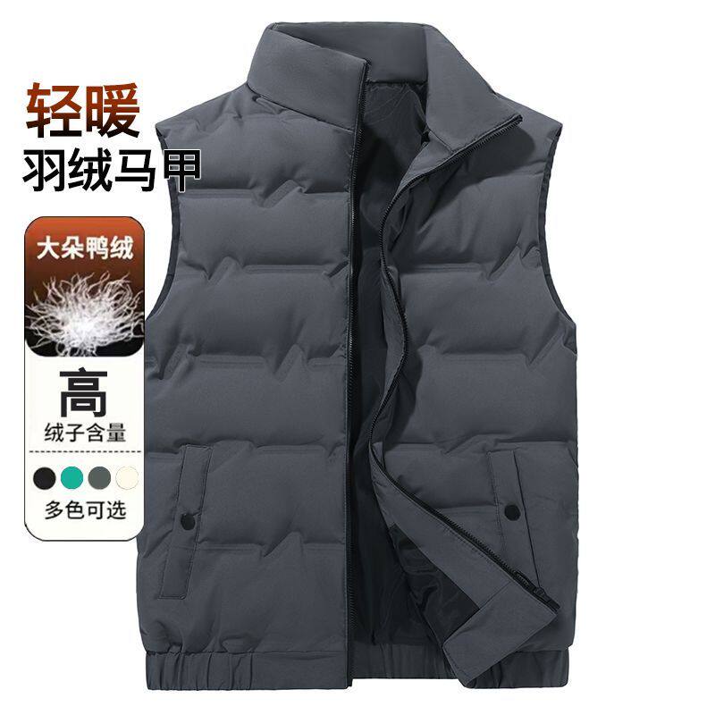 羽绒服精品羽绒马甲男士秋冬季宽松立领新款休闲鸭绒坎肩背心上衣