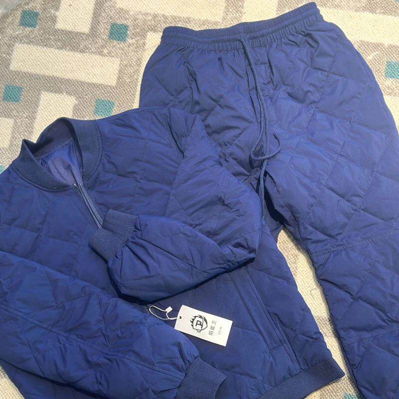 羽绒服套装冬季轻薄保暖防寒长袖长裤两件套巡逻执勤