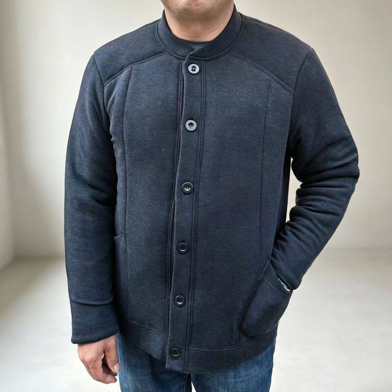 中老年男士棉袄爸爸冬装加厚外套保暖贴片棉服