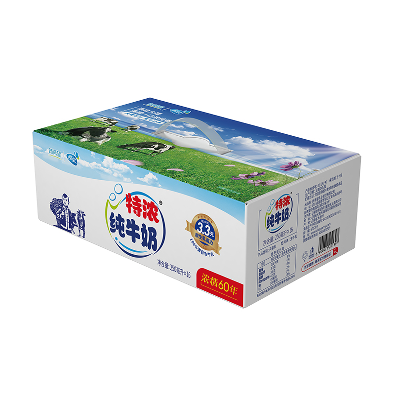 【绿色食品】新希望蝶泉大理邓川特浓纯牛奶250ml*24盒整箱装