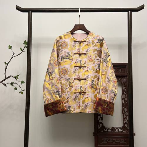 【陆美英乘虎飞天】正品五重纬宋锦外套