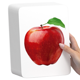 水果蔬菜认知卡片宝宝早教实物书一岁婴幼儿童启蒙双语闪卡大尺寸