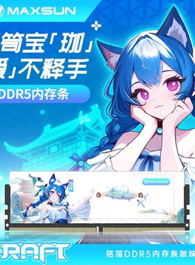 铭瑄瑷珈 6000MHz 16GB*2 DDR5内存条 一键超频台式机国风马甲条