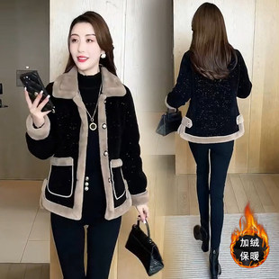 时尚 新款 气质小个子百搭保暖洋气上衣 外套女2024冬季 加绒加厚短款